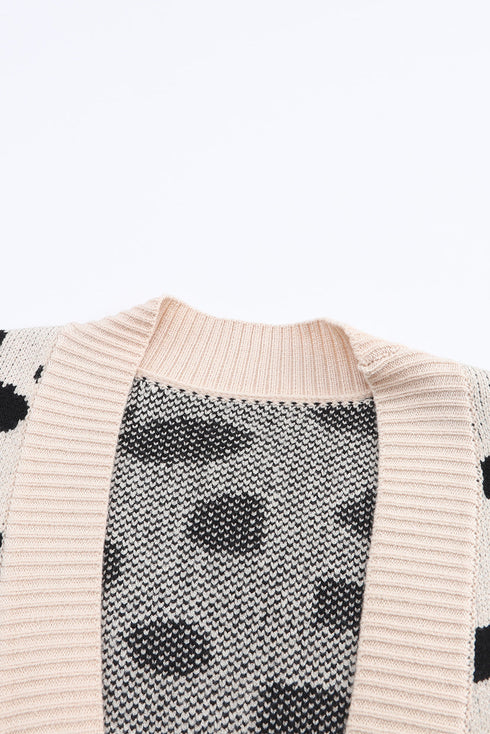 Leopard Animal Spotted Pattern Open Front Cardigan