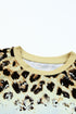 Leopard Bleached O-Neck Short Sleeve T Shirt