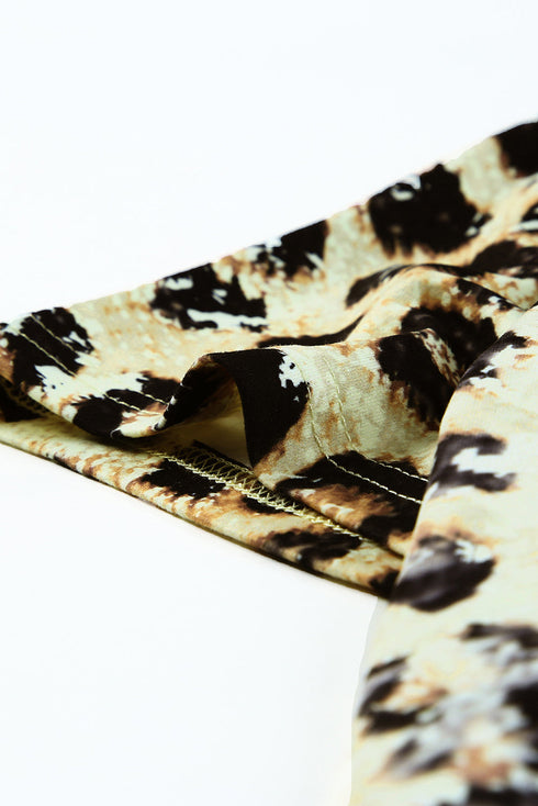 Leopard Bleached O-Neck Short Sleeve T Shirt