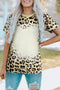 Leopard Bleached O-Neck Short Sleeve T Shirt