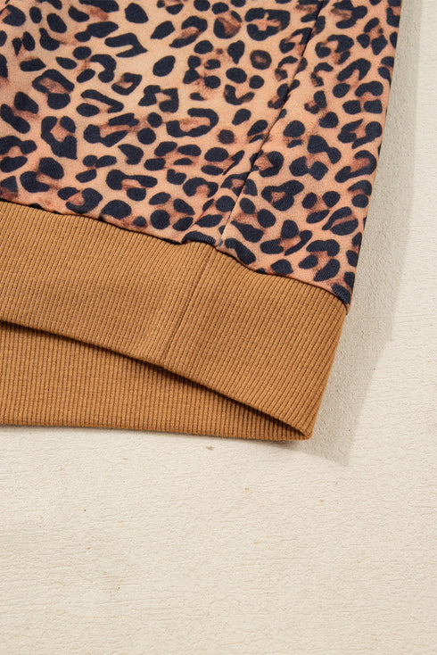 Leopard Bow Embroidered Pullover Wide Leg Pant Set