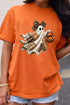 Leopard Bow Ghost Graphic Print T Shirt