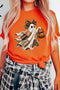 Leopard Bow Ghost Graphic Print T Shirt