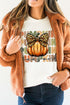 Leopard Bow Graphic Print Crew Neck Tee