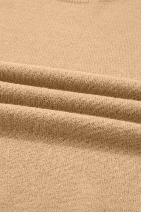 Leopard Bow Split Cuff Relaxed Knit Plus Sweater