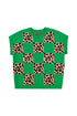 Leopard Checkered Contrast Short Sleeve Plus Size Sweater