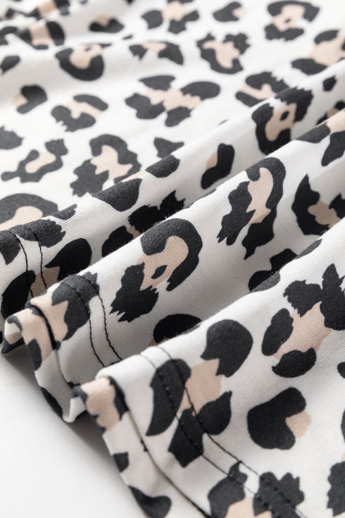 Leopard Color Block Patchwork Long Sleeve Top