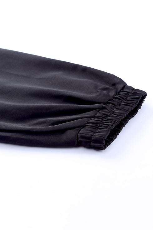 Leopard Color Block Pockets Zip-Up Hooded Jacket