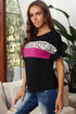 Leopard Color Block Short Sleeve Tee