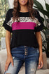 Leopard Color Block Short Sleeve Tee