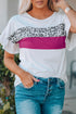 Leopard Color Block Short Sleeve Tee