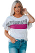 Leopard Color Block Short Sleeve Tee