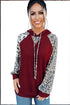 Leopard Contrast Fleece Brushed Hoodie
