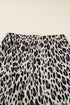 Leopard Exposed Seam Patched Pocket Drawstring Wide Leg Pants
