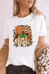 Leopard Fall Vibes Halloween Pumpkin Graphic Tee