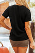Leopard Floral Graphic Crew Neck T Shirt