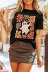 Leopard Floral Graphic Crew Neck T Shirt
