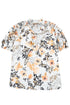 Leopard Floral Print Split Neck Puff Sleeve Blouse