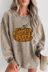 Leopard Graphic Corded Knit Crew Neck Sweatshirt