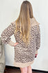 Leopard Half Zip Collar Patchwork Shift Mini Dress