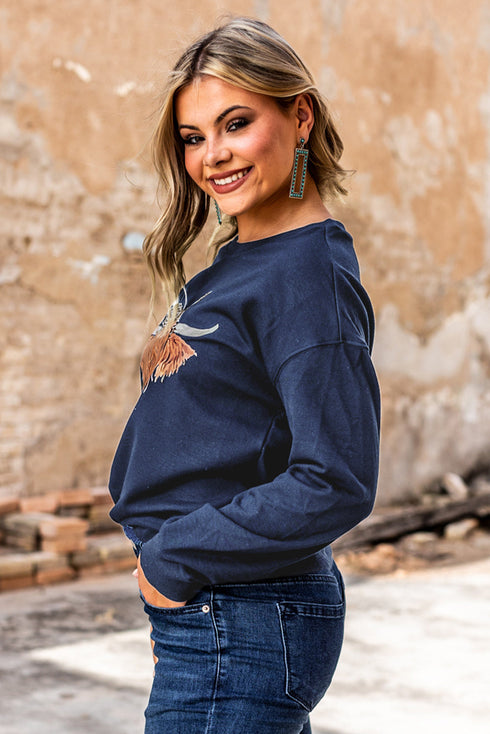 Leopard Headband Cow Print Sweatshirt