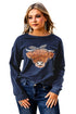 Leopard Headband Cow Print Sweatshirt