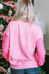 Leopard Heart Graphic Sequin Patchwork Long Sleeve Tee