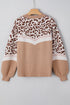 Leopard Jacquard Chevron Stripe Drop Shoulder Sweater