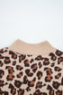 Leopard Jacquard Mock Neck Mini Sweater Dress