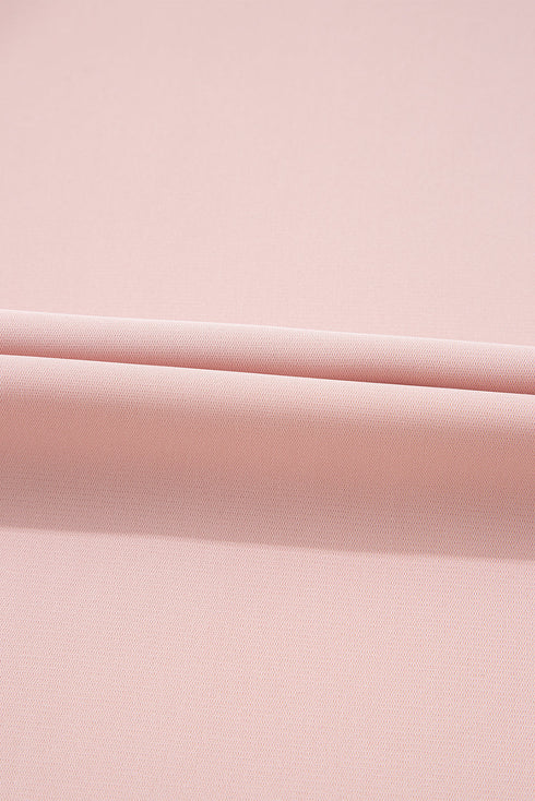 Leopard Jacquard Satin Panel Crisscross V Neck Asymmetric Blouse