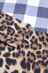 Leopard Leopard Plaid Patchwork Cowl Neck Sweatshirt