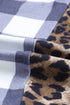 Leopard Leopard Plaid Patchwork Cowl Neck Sweatshirt