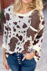 Leopard Leopard Print Side Slit Knit Sweater