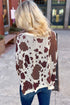 Leopard Leopard Print Side Slit Knit Sweater