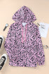 Leopard Leopard Print Zipper Kangaroo Pocket Pullover Hoodie