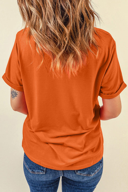 Leopard Letter Print Round Neck Cozy Casual Graphic Tee