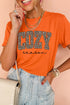 Leopard Letter Print Round Neck Cozy Casual Graphic Tee