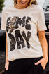 Leopard Lightning Football Graphic Print Short Sleeve Tee