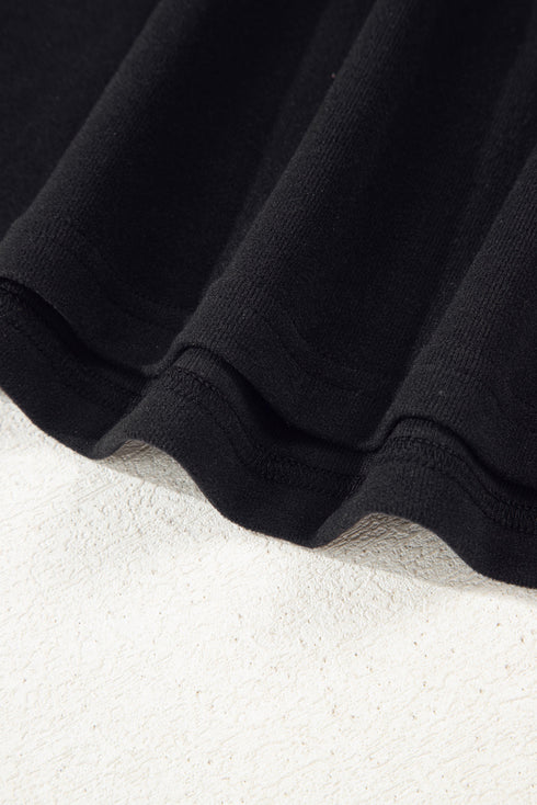 Leopard Mesh Sleeve Patchwork Crew Neck Knit Top