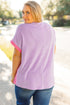 Leopard Mixed Print Patchwork Corded Knit T Shirt