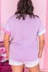 Leopard Mixed Print Patchwork Corded Knit T Shirt