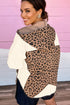Leopard Patchwork Contrast Piping Hooded Open Front Jacket