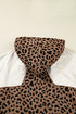 Leopard Patchwork Contrast Piping Hooded Open Front Jacket