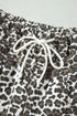 Leopard Patchwork Elastic Waist Panel Detail Jeans