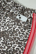Leopard Patchwork Elastic Waist Panel Detail Jeans