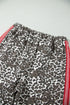 Leopard Patchwork Elastic Waist Panel Detail Jeans
