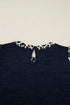 Leopard Patchwork Ribbed Knit Short Sleeve Pocket Top