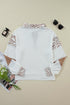 Leopard Patchwork Waffle Knit Turn Down Collar Top