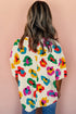 Leopard Pattern Drop Shoulder Oversized Knit Tee
