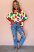 Leopard Pattern Drop Shoulder Oversized Knit Tee